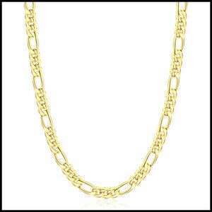 Stainless Steel Figaro Chain Necklace Classic Mens Jewelry Gift Hip Hop Style